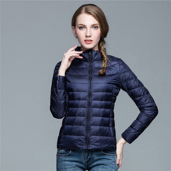 Gilvorna | Damen Leichte Steppjacke Kurz Winterjacke - Taupe - Image 3