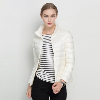 Gilvorna | Damen Leichte Steppjacke Kurz Winterjacke - Taupe - Image 4
