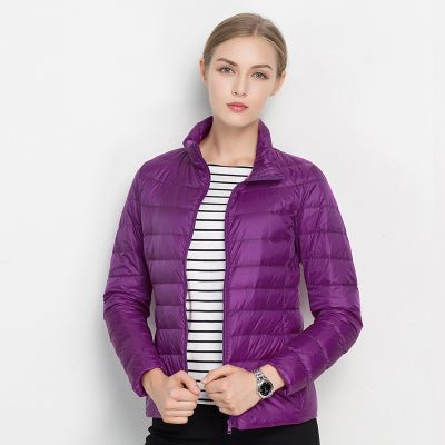 Gilvorna | Damen Leichte Steppjacke Kurz Winterjacke - Taupe - Image 8