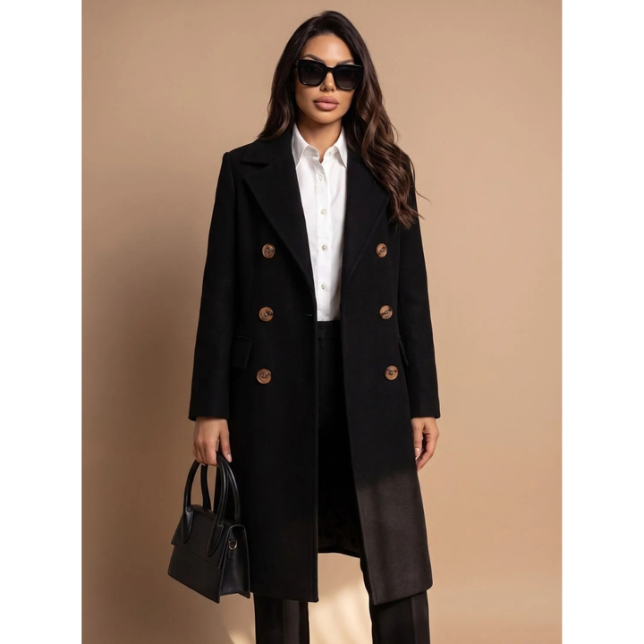 Golvaine | Damen Wintermantel Langer Wollmantel - Image 1