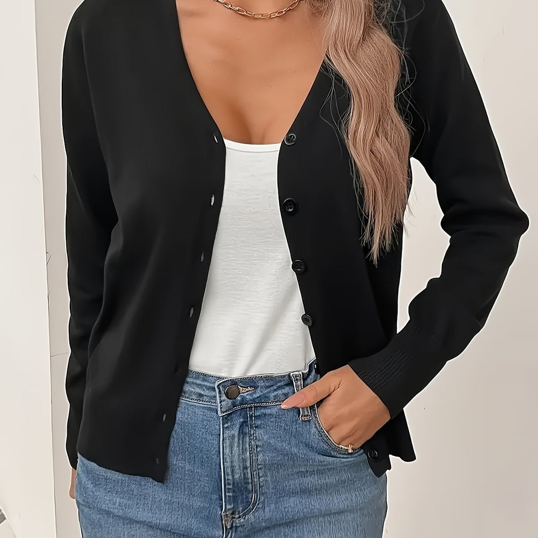 Golvana | Damen Strickjacke mit Knopfleiste - Green - Image 13