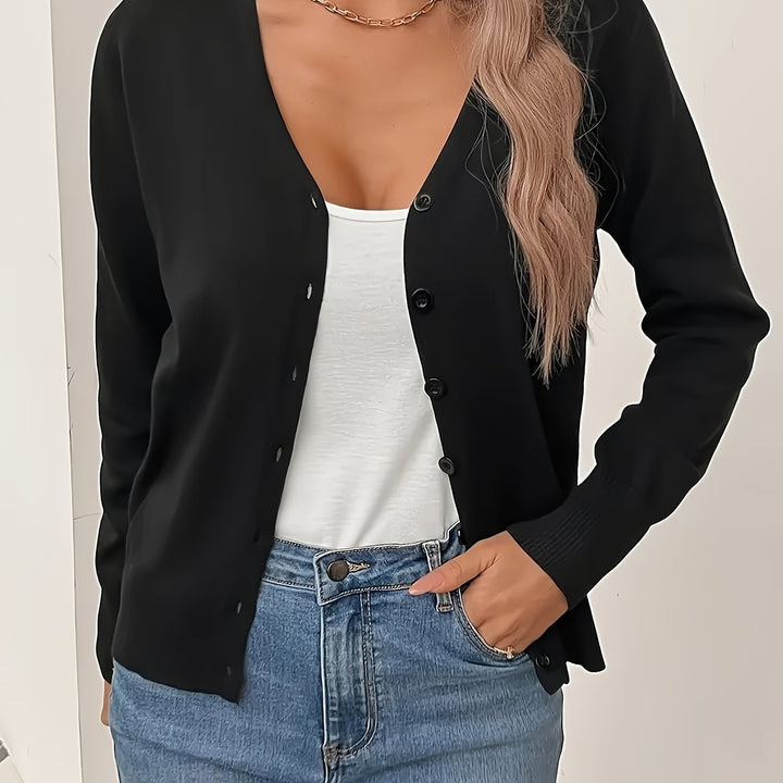 Golvana | Damen Strickjacke mit Knopfleiste - Green - Image 13