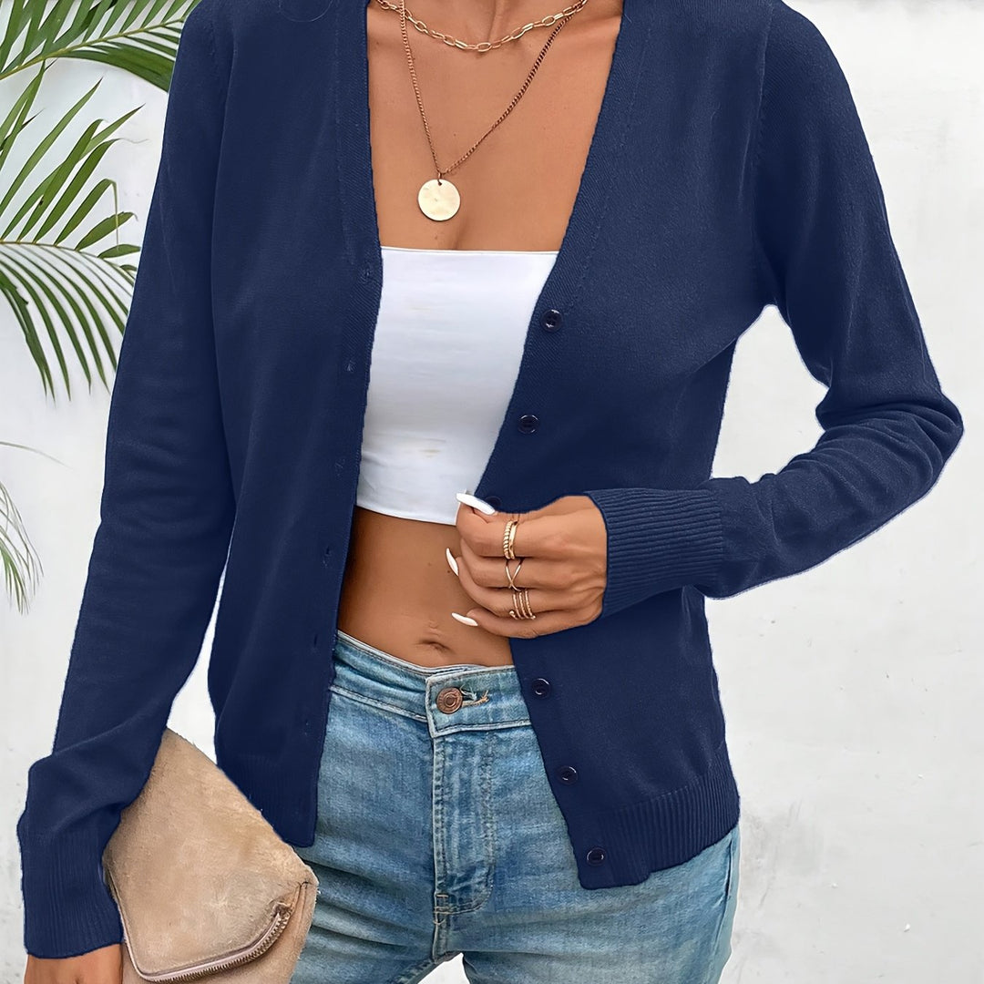 Golvana | Damen Strickjacke mit Knopfleiste - Green - Image 17