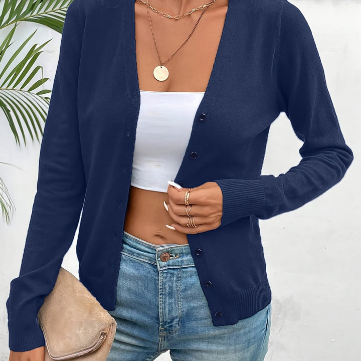 Golvana | Damen Strickjacke mit Knopfleiste - Green - Image 17