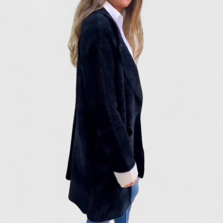 Golveke | Damen Lange Strickjacke mit Knöpfen - Green - Image 6
