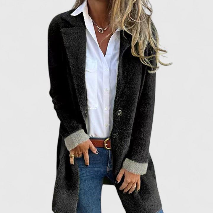 Golveke | Damen Lange Strickjacke mit Knöpfen - Green - Image 7