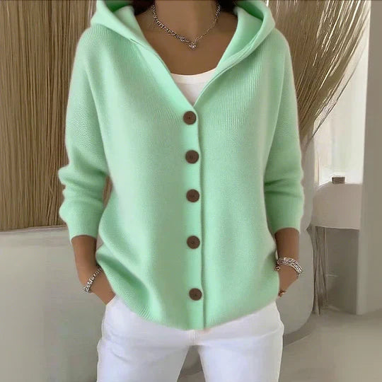 Golvekka | Damen Strickjacke mit Kapuze - Pink - Image 3
