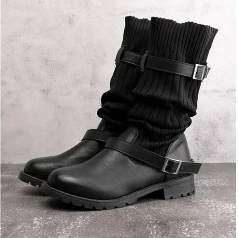 Golvind | Damen Winterstiefel mit Strickschaft - Image 2