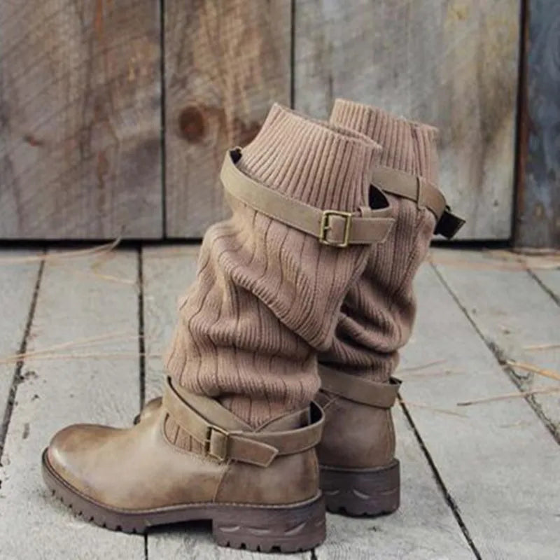 Golvind | Damen Winterstiefel mit Strickschaft - Image 5