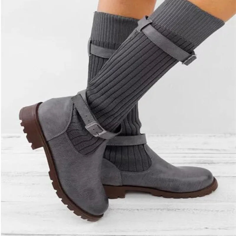 Golvind | Damen Winterstiefel mit Strickschaft - Image 6