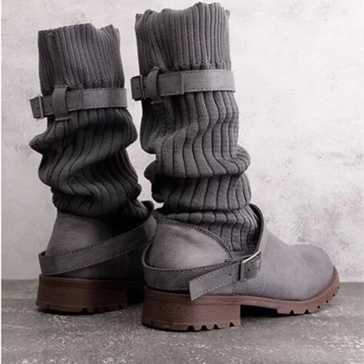 Golvind | Damen Winterstiefel mit Strickschaft - Image 8