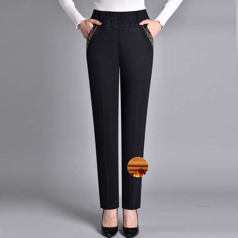 Golvindra | Damen Jeans Hose Gerade Elastischer Bund - Image 6