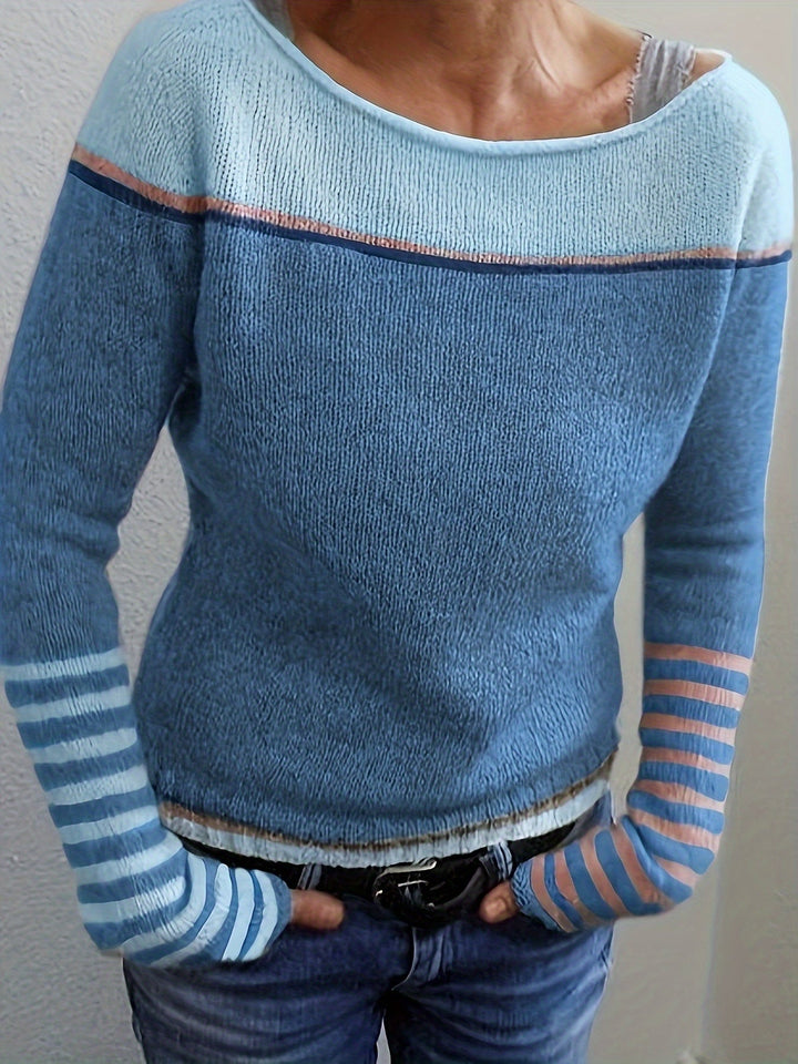 Golvine | Damen Colour-Block Pullover mit Bootsausschnitt - Image 1