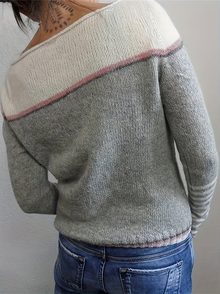 Golvine | Damen Colour-Block Pullover mit Bootsausschnitt - Image 10