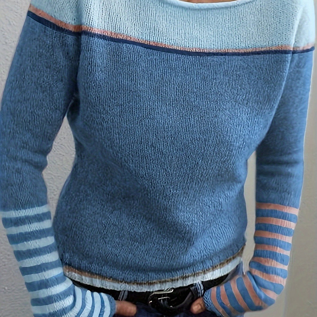 Golvine | Damen Colour-Block Pullover mit Bootsausschnitt - Image 12