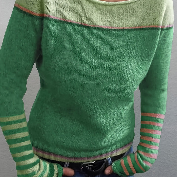 Golvine | Damen Colour-Block Pullover mit Bootsausschnitt - Image 13
