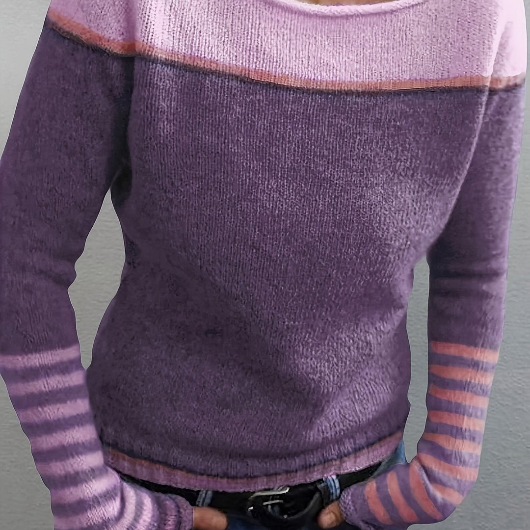 Golvine | Damen Colour-Block Pullover mit Bootsausschnitt - Image 14