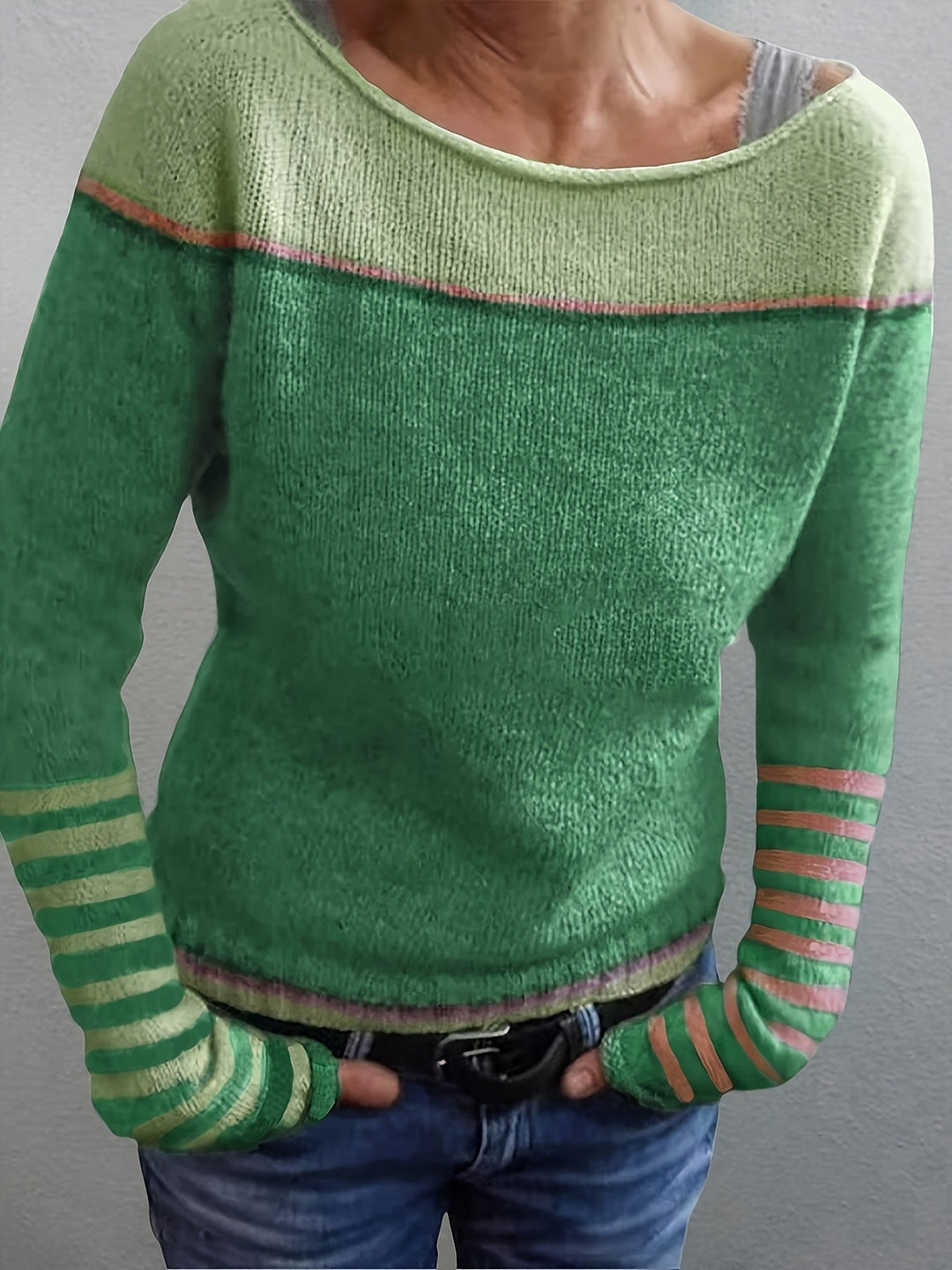 Golvine | Damen Colour-Block Pullover mit Bootsausschnitt - Image 2
