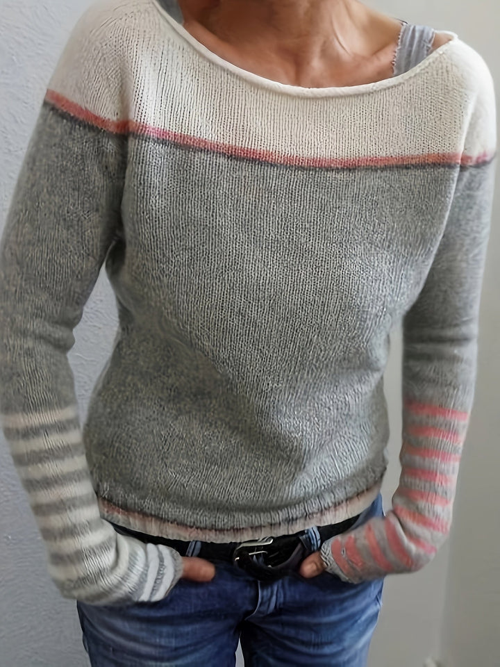 Golvine | Damen Colour-Block Pullover mit Bootsausschnitt - Image 3