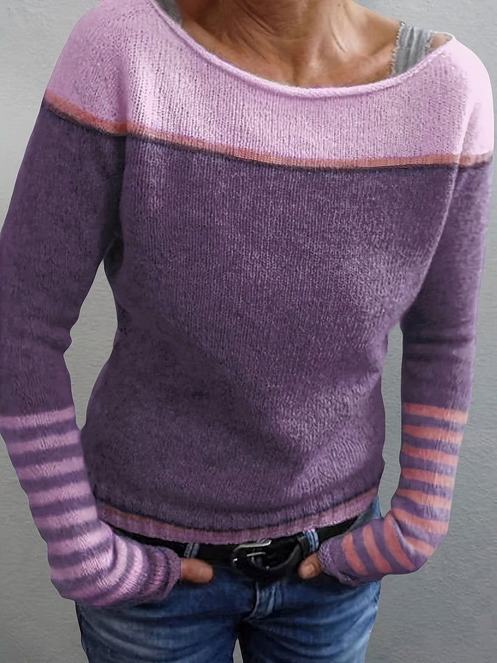 Golvine | Damen Colour-Block Pullover mit Bootsausschnitt - Image 4