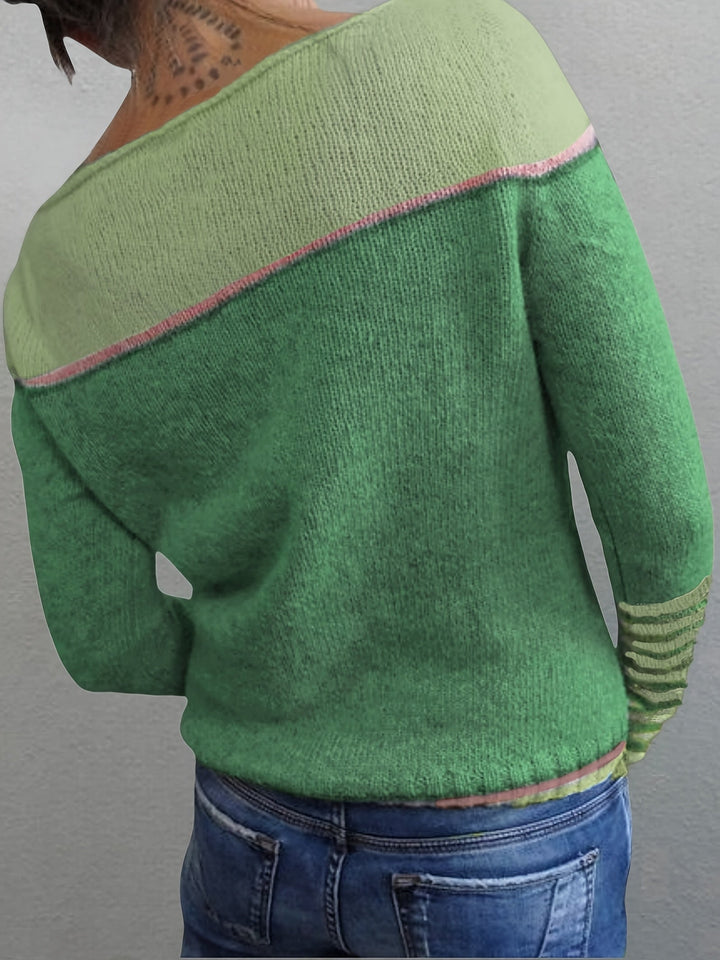 Golvine | Damen Colour-Block Pullover mit Bootsausschnitt - Image 5