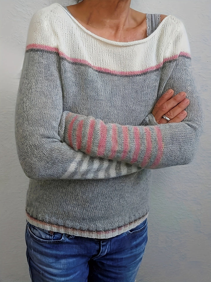Golvine | Damen Colour-Block Pullover mit Bootsausschnitt - Image 6