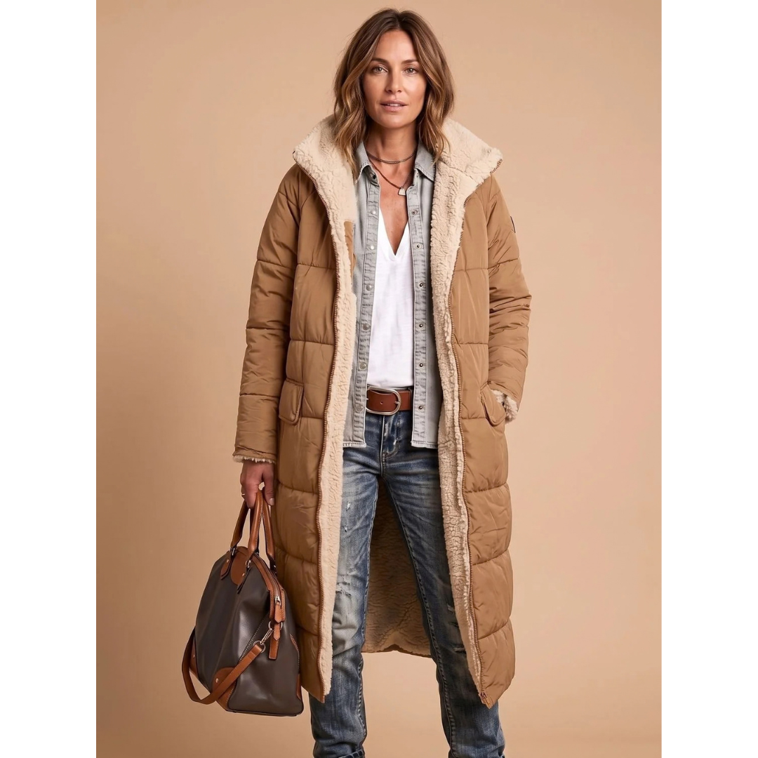 Grelvaine | Damen Lange Winterjacke mit Teddyfutter - Image 1