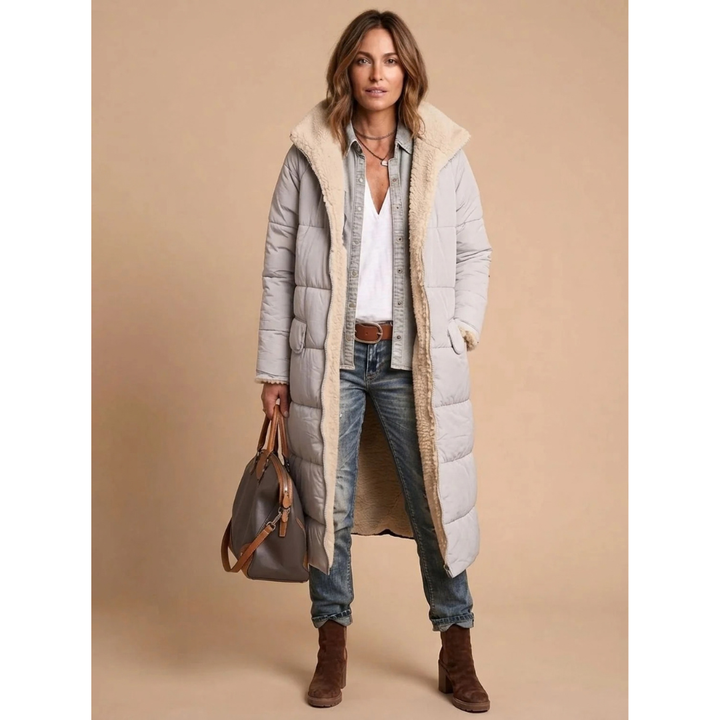 Grelvaine | Damen Lange Winterjacke mit Teddyfutter - Image 3