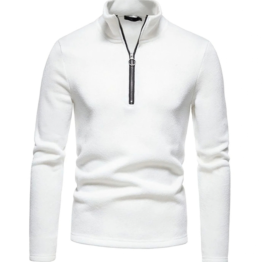 Grenvik | Herren Strickpullover Reißverschluss Stehkragen - Dark Grey - Image 3