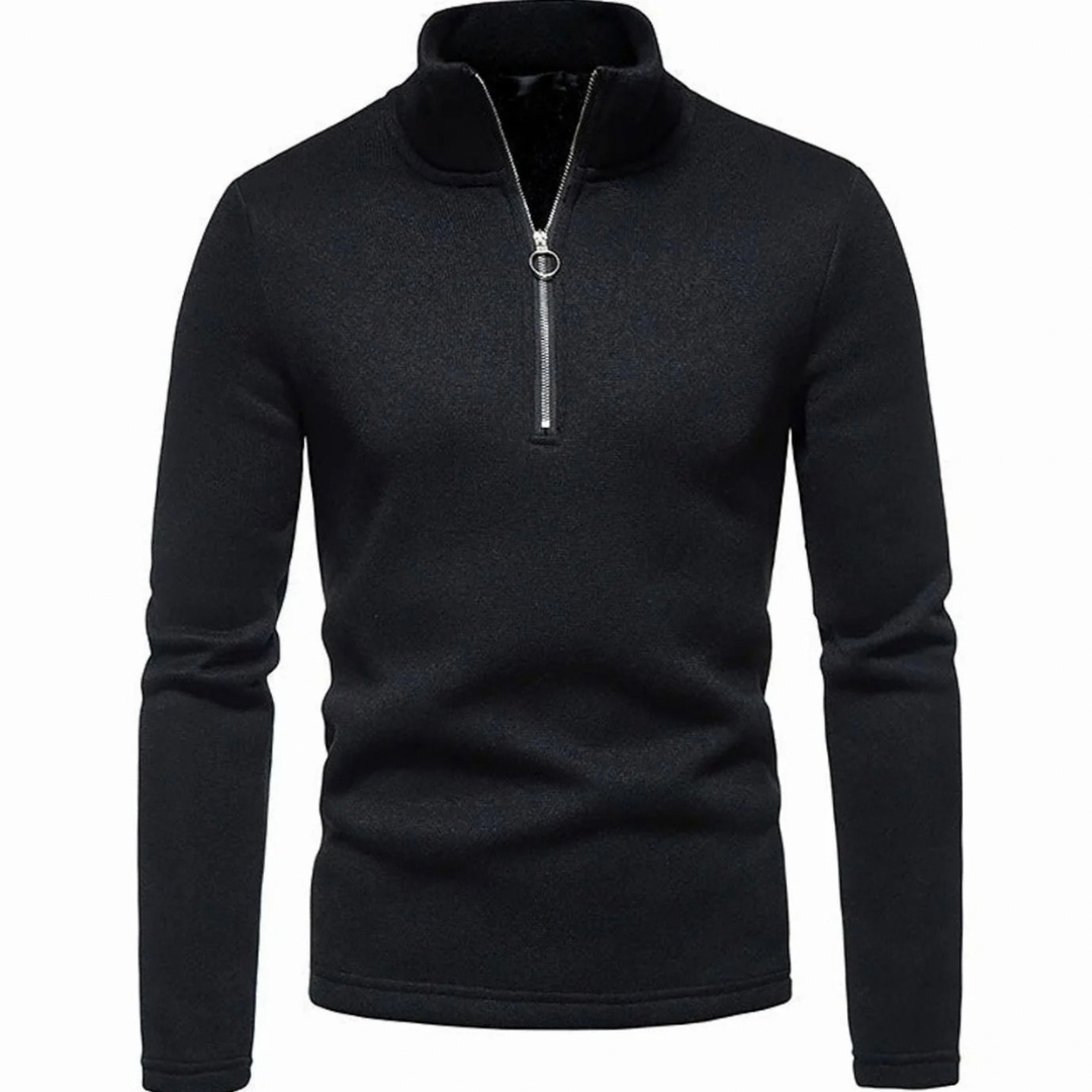Grenvik | Herren Strickpullover Reißverschluss Stehkragen - Dark Grey - Image 4