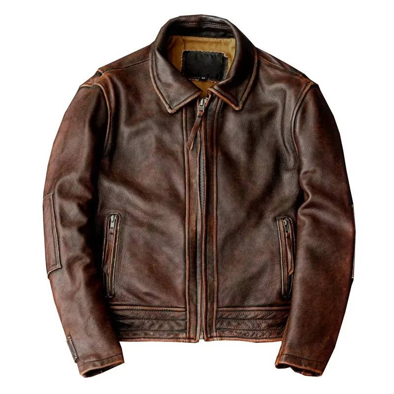 Gundram | Herren Lederjacke Vintage Used-Look - Brown - Image 1