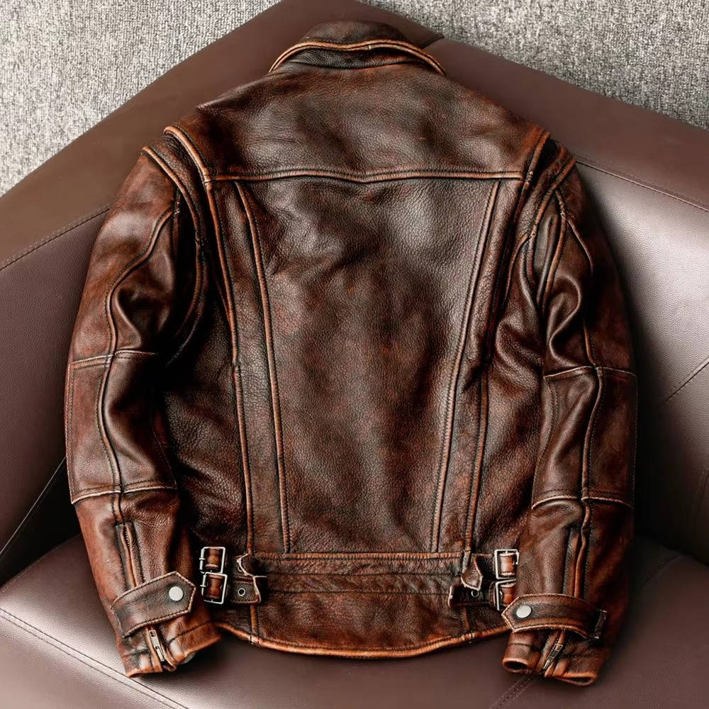 Gundram | Herren Lederjacke Vintage Used-Look - Brown - Image 3