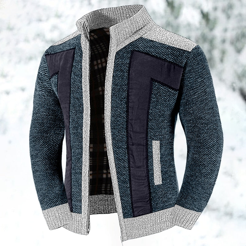 Gundrek | Herren Strickjacke Reißverschluss Gefüttert - Light Grey - Image 10