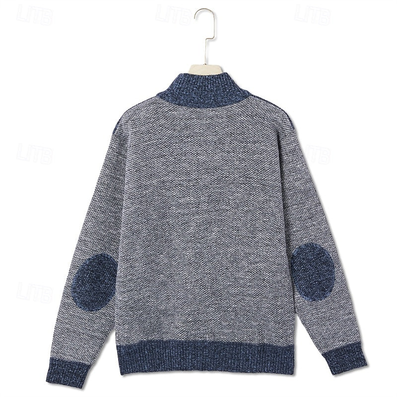 Gundrek | Herren Strickjacke Reißverschluss Gefüttert - Light Grey - Image 6