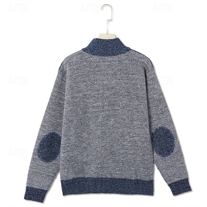 Gundrek | Herren Strickjacke Reißverschluss Gefüttert - Light Grey - Image 6