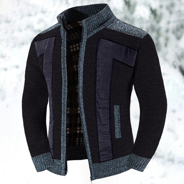 Gundrek | Herren Strickjacke Reißverschluss Gefüttert - Light Grey - Image 9