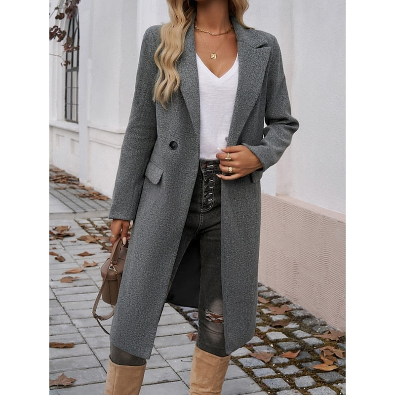 Gundrun | Damen Langer Wintermantel Grau - Grey - Image 1