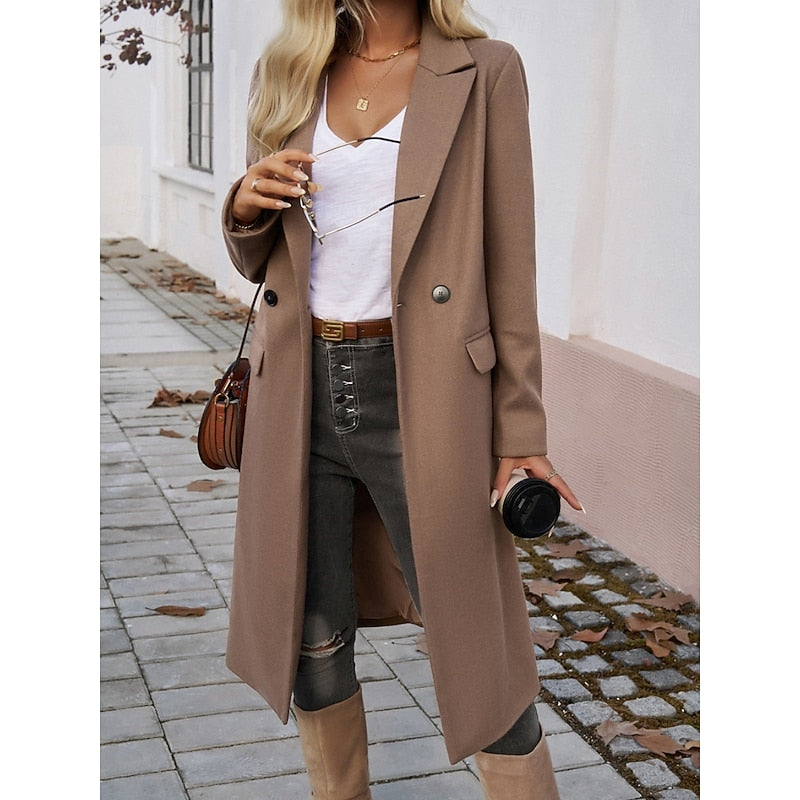 Gundrun | Damen Langer Wintermantel Grau - Grey - Image 11