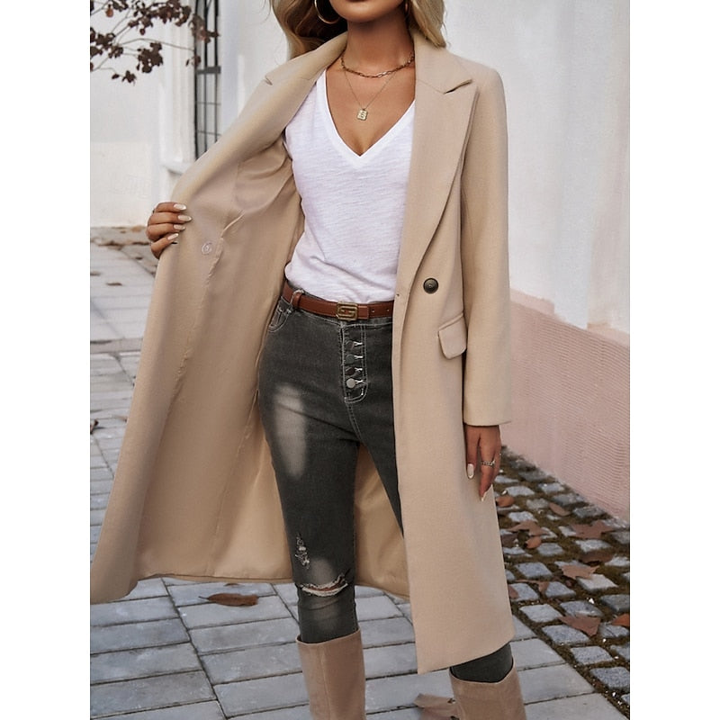 Gundrun | Damen Langer Wintermantel Grau - Grey - Image 14