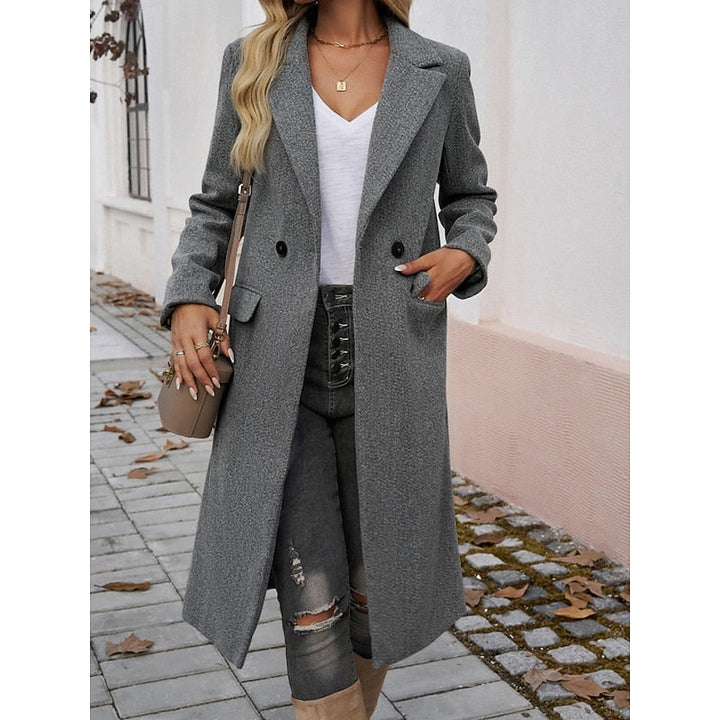 Gundrun | Damen Langer Wintermantel Grau - Grey - Image 2