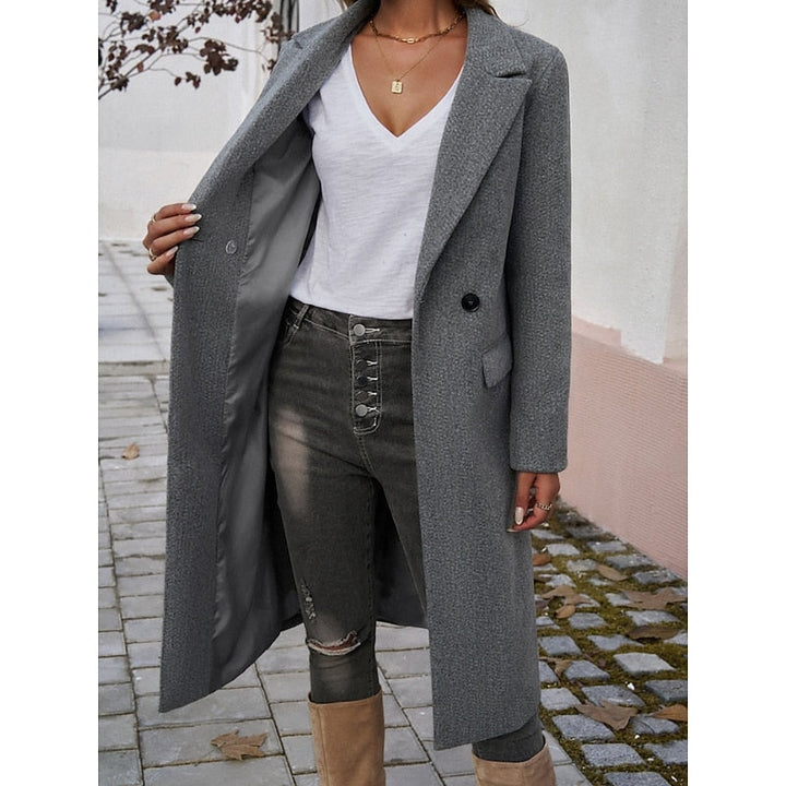 Gundrun | Damen Langer Wintermantel Grau - Grey - Image 5