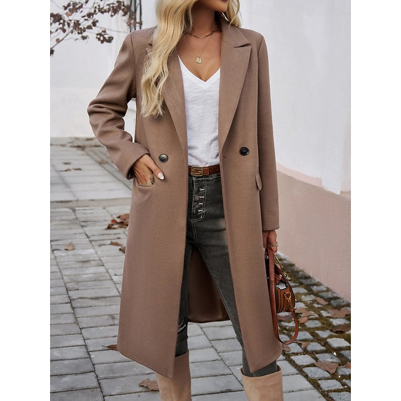 Gundrun | Damen Langer Wintermantel Grau - Grey - Image 9