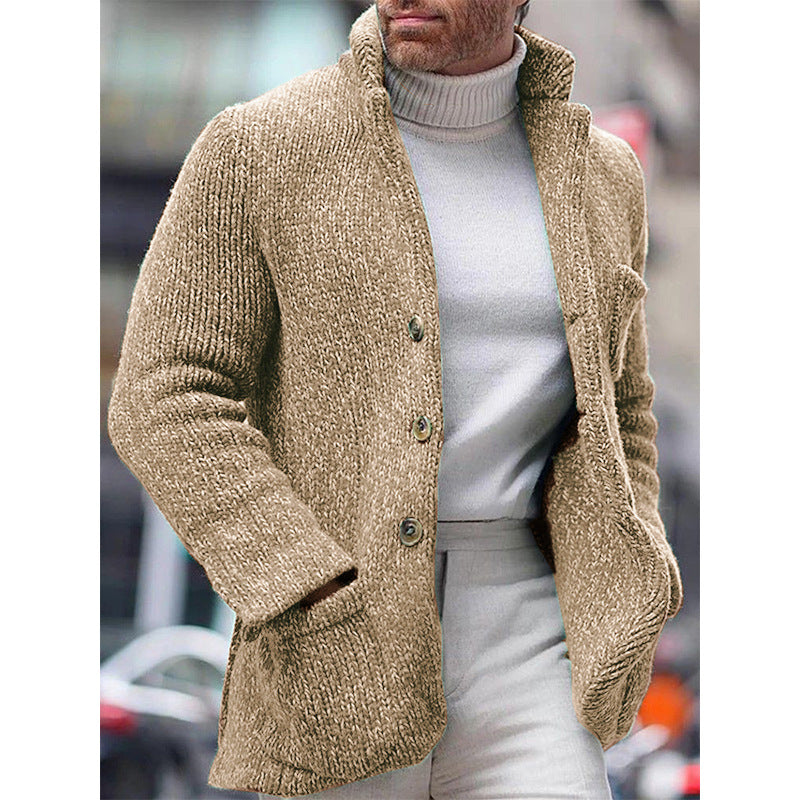 Gundvale | Herren Strickjacke Grobstrick Cardigan - Beige - Image 5