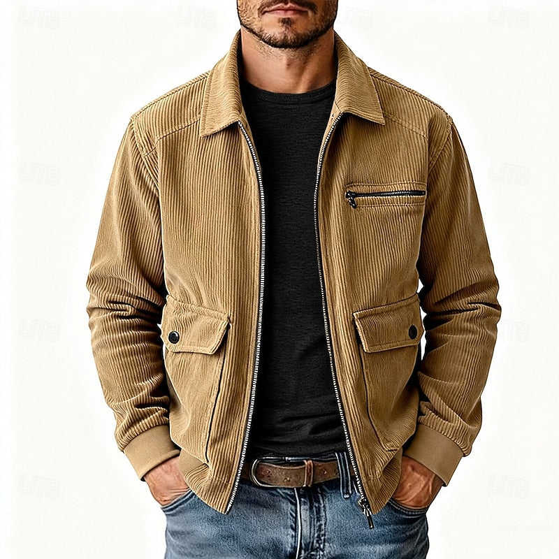Gundvik | Herren Übergangsjacke Cord Relaxed Fit - Camel - Image 1