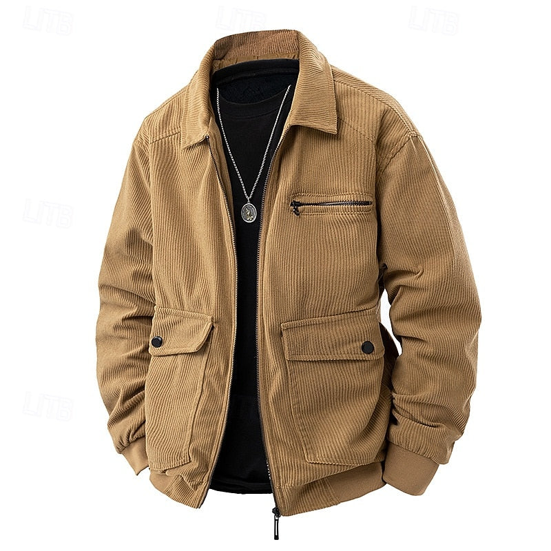 Gundvik | Herren Übergangsjacke Cord Relaxed Fit - Camel - Image 2
