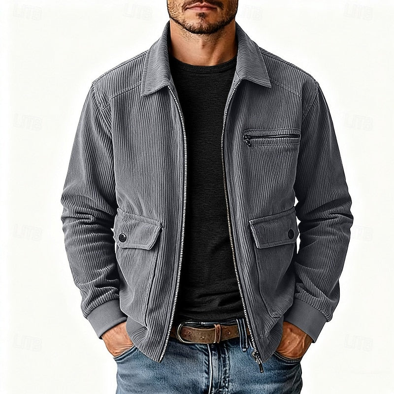 Gundvik | Herren Übergangsjacke Cord Relaxed Fit - Camel - Image 3