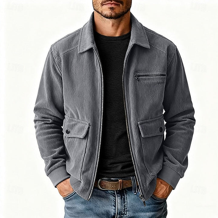 Gundvik | Herren Übergangsjacke Cord Relaxed Fit - Camel - Image 3