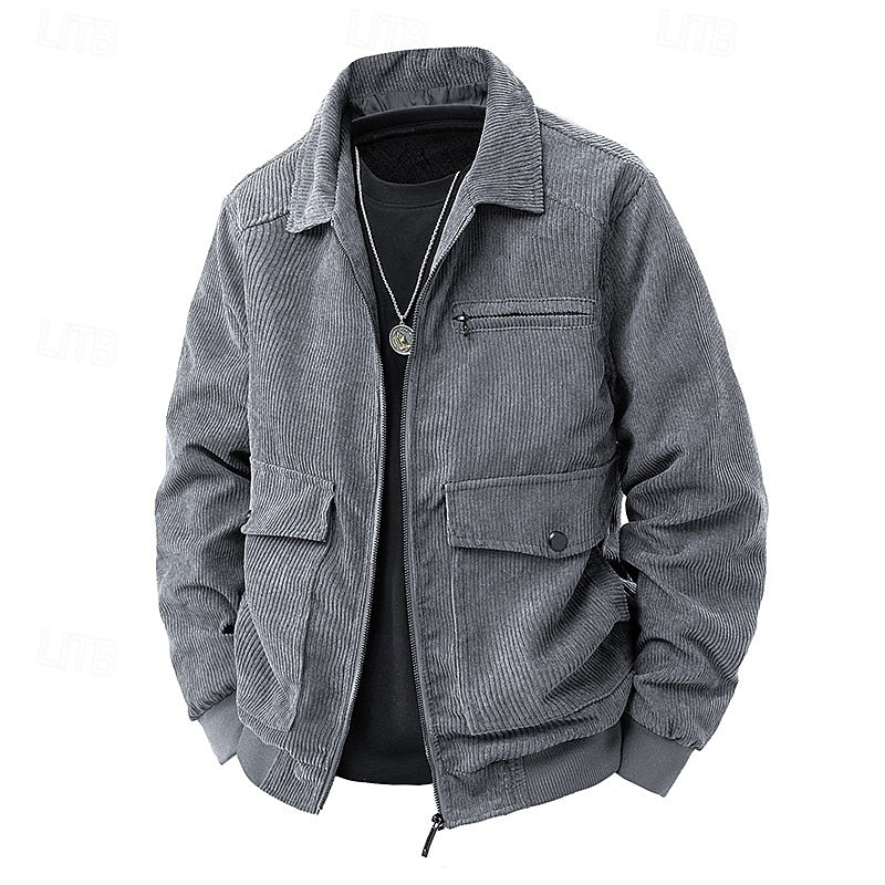 Gundvik | Herren Übergangsjacke Cord Relaxed Fit - Camel - Image 4