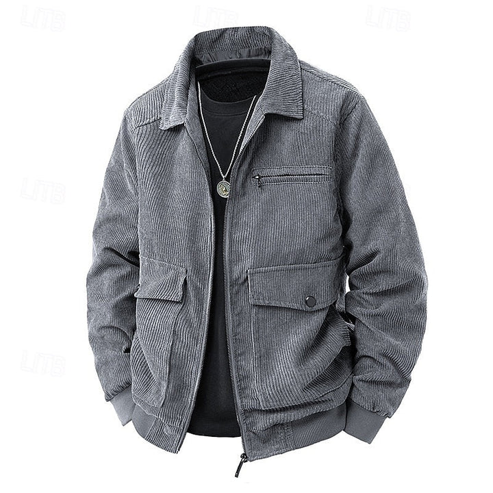 Gundvik | Herren Übergangsjacke Cord Relaxed Fit - Camel - Image 4