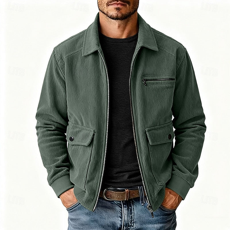 Gundvik | Herren Übergangsjacke Cord Relaxed Fit - Camel - Image 5